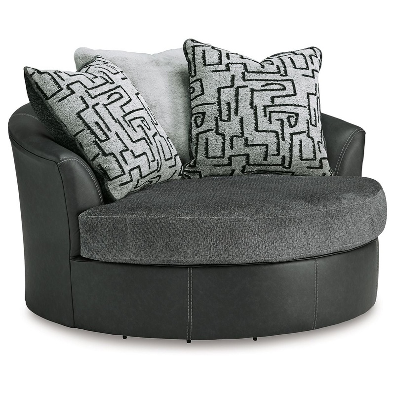 Brixley Pier – Graphite – Oversized Swivel Accent Chair