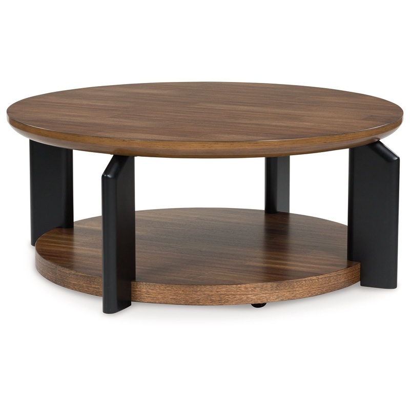 Kraeburn – Brown / Black – Round Cocktail Table