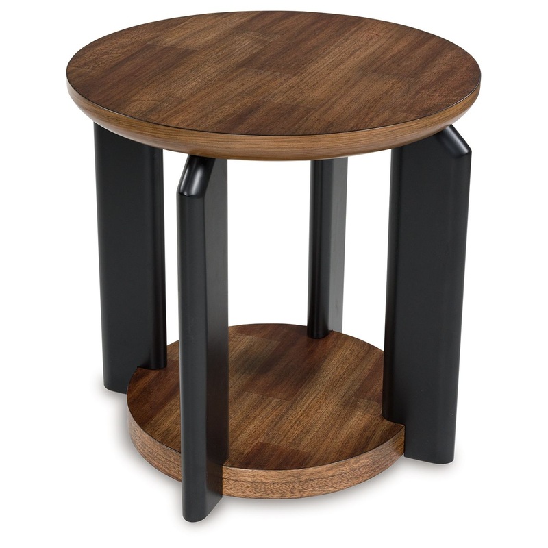 Kraeburn – Brown / Black – Round End Table