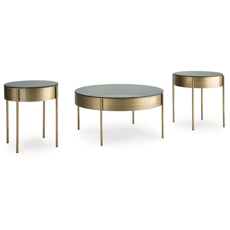 Jettaya – Brushed Brass – Occasional Table Set (Set of 3)