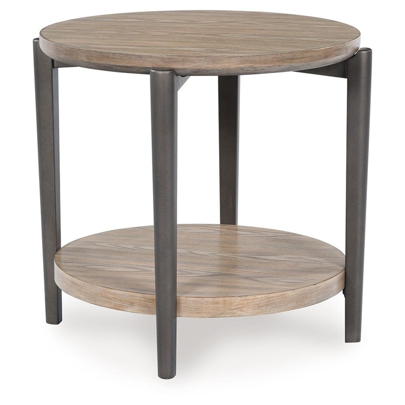 Dyonton – Light Grayish Brown – Round End Table