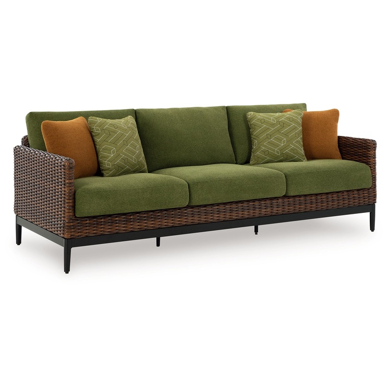 Horizon Hall – Brown / Green – Sofa With Cushion