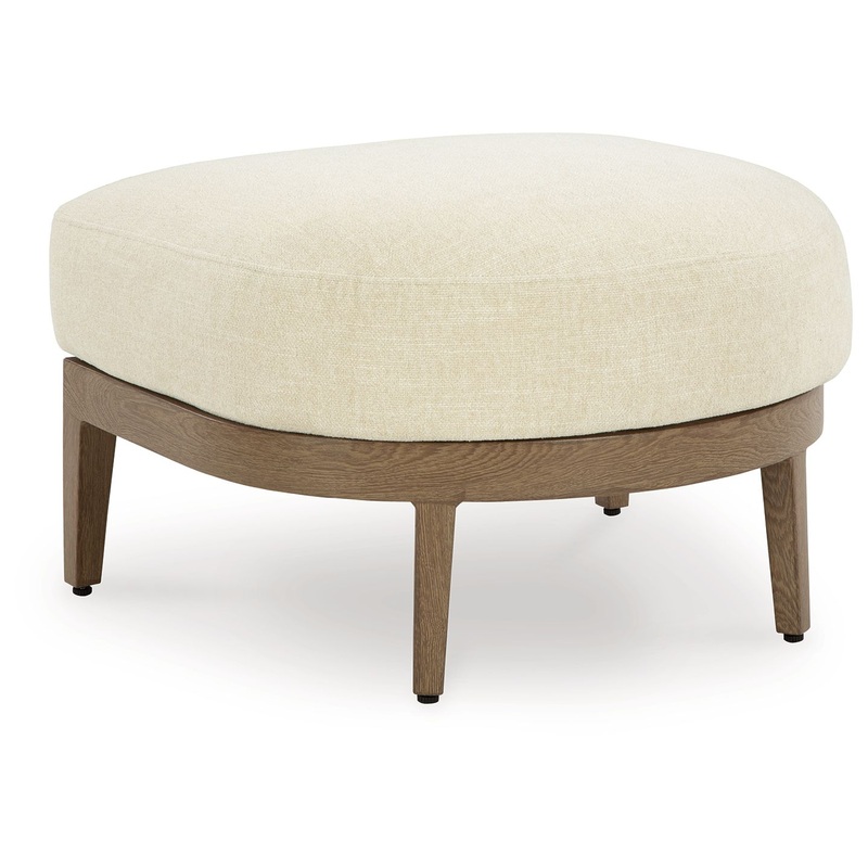 Serene Bay – Dark Brown / White – Ottoman With Cushion