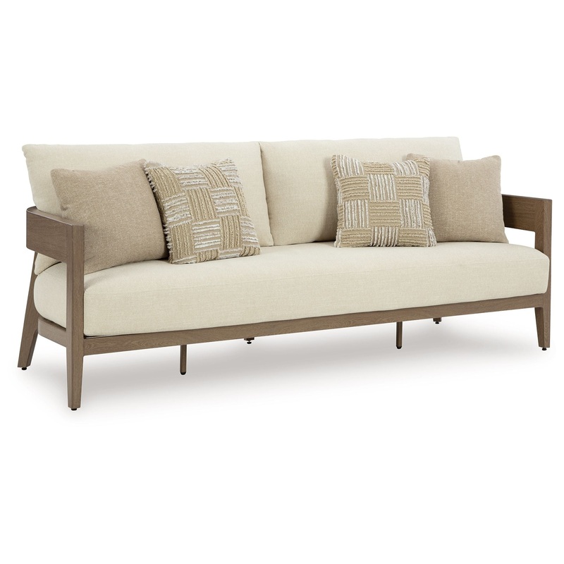 Serene Bay – Dark Brown / White – Sofa With Cushion