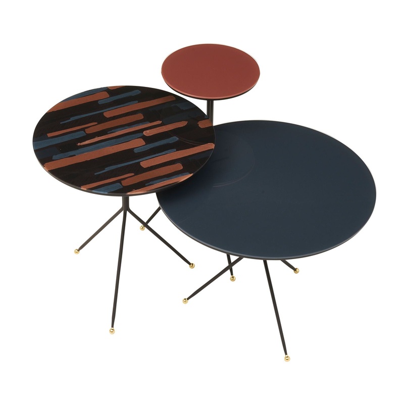 Arte – ART 3 Piece Coffee Table Set – Pink / Purple / Blue