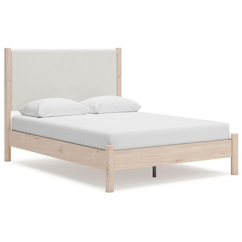 Cadmori – Upholstered Panel Bed Beige