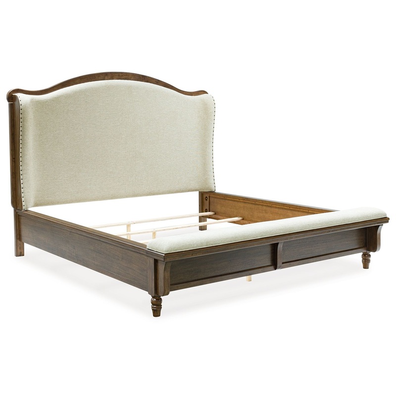 Sturlayne – Upholstered Panel Bed Dark Brown