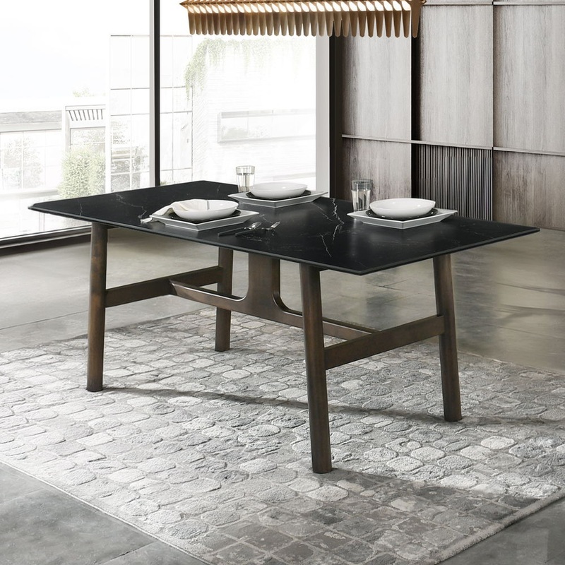 Destin – Dining Table – Sintered Stone & Walnut Finish