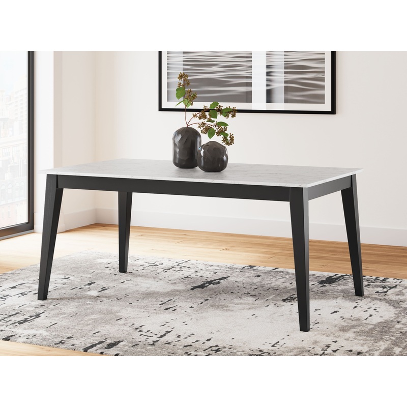 Jettaya – Black / White – Rectangular Dining Room Table