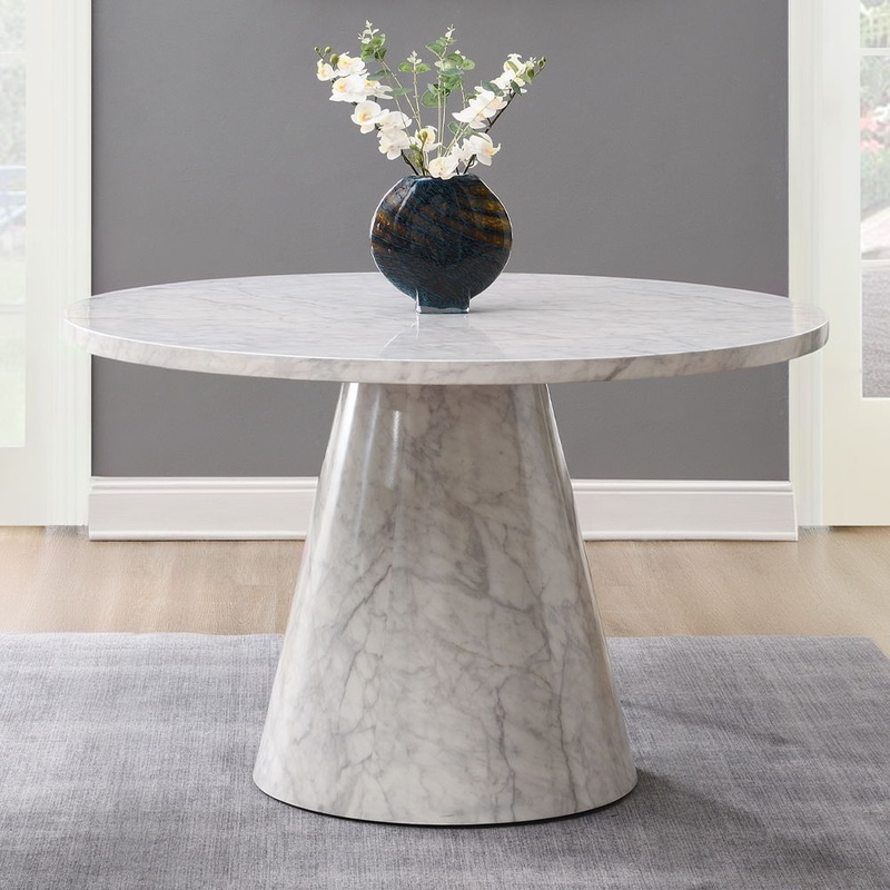 Kacey – Round Dining Table – Engineered Stone Finish