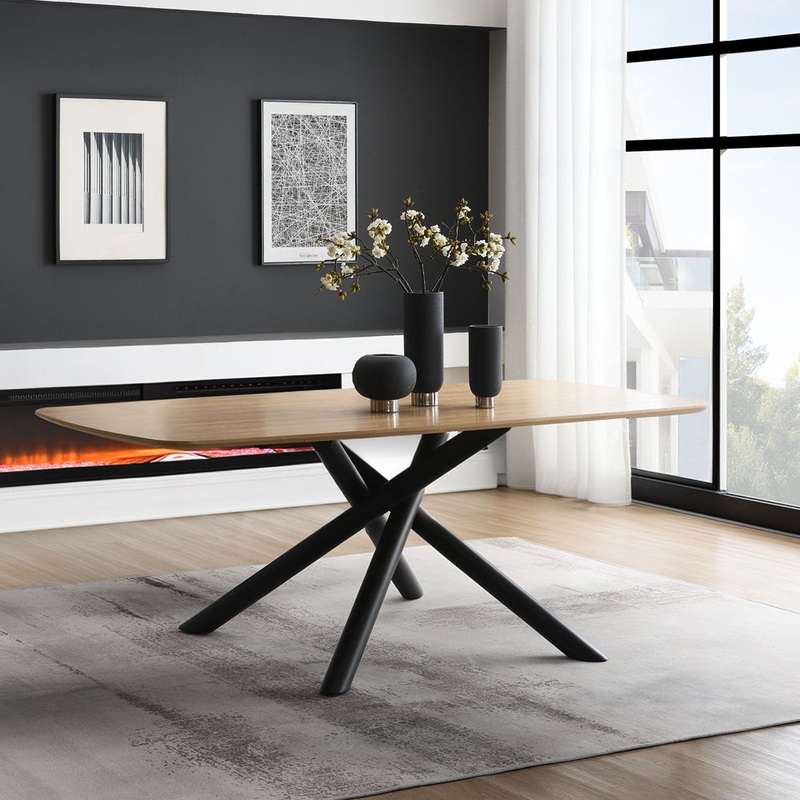 Lawton – Dining Table – Natural & Black Finish