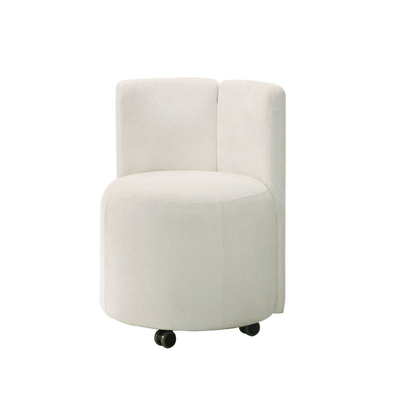 Blayde – Side Chair With Swivel (Set of 2) – White Fabric
