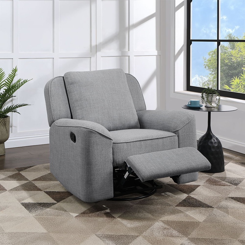 Destiny – Glider Recliner With Swivel – Gray Linen