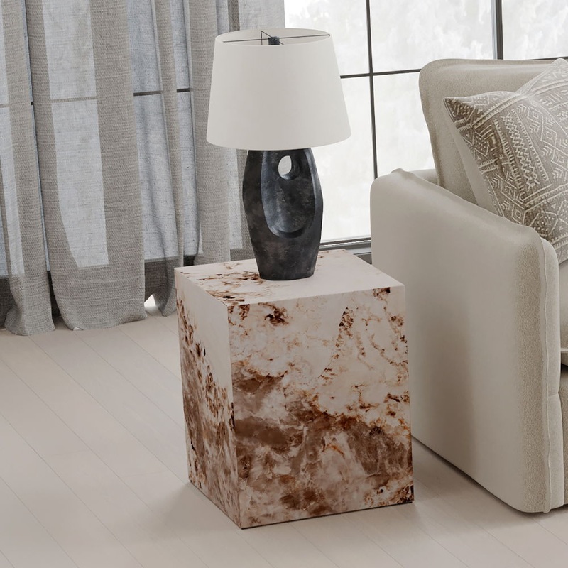 Fultan – End Table – Engineered Stone Finish
