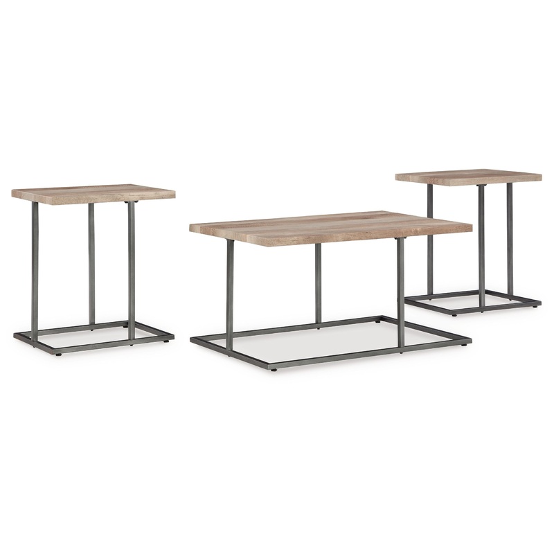Albreane – Grayish Brown / Black – Occasional Table Set (Set of 3)