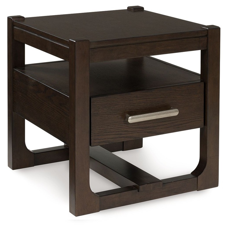 Breckington – Dark Brown – Square End Table