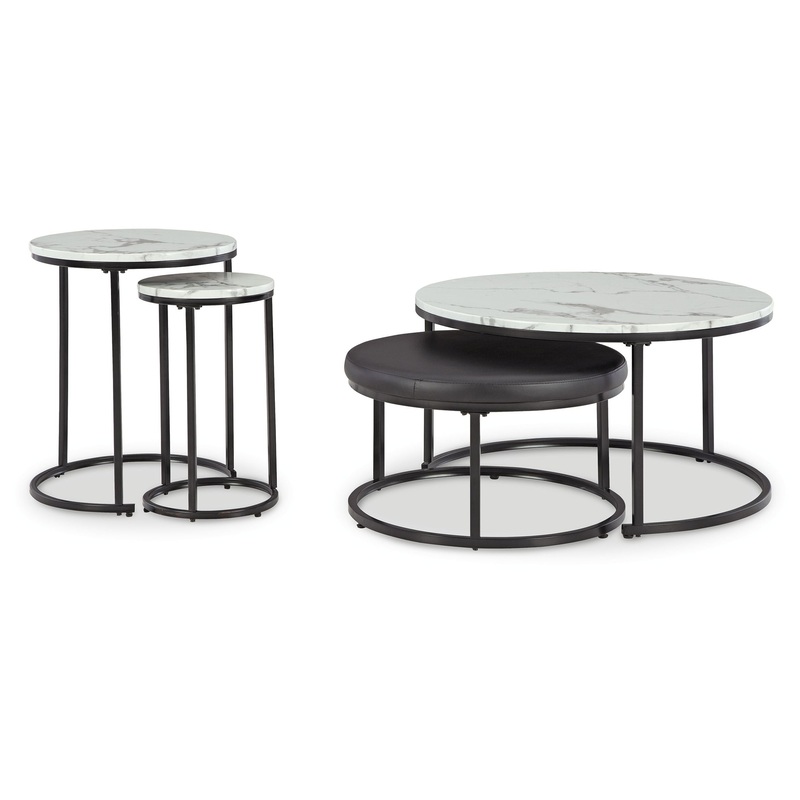 Jusmour – Black / White – Occasional Nesting Table (Set of 4)