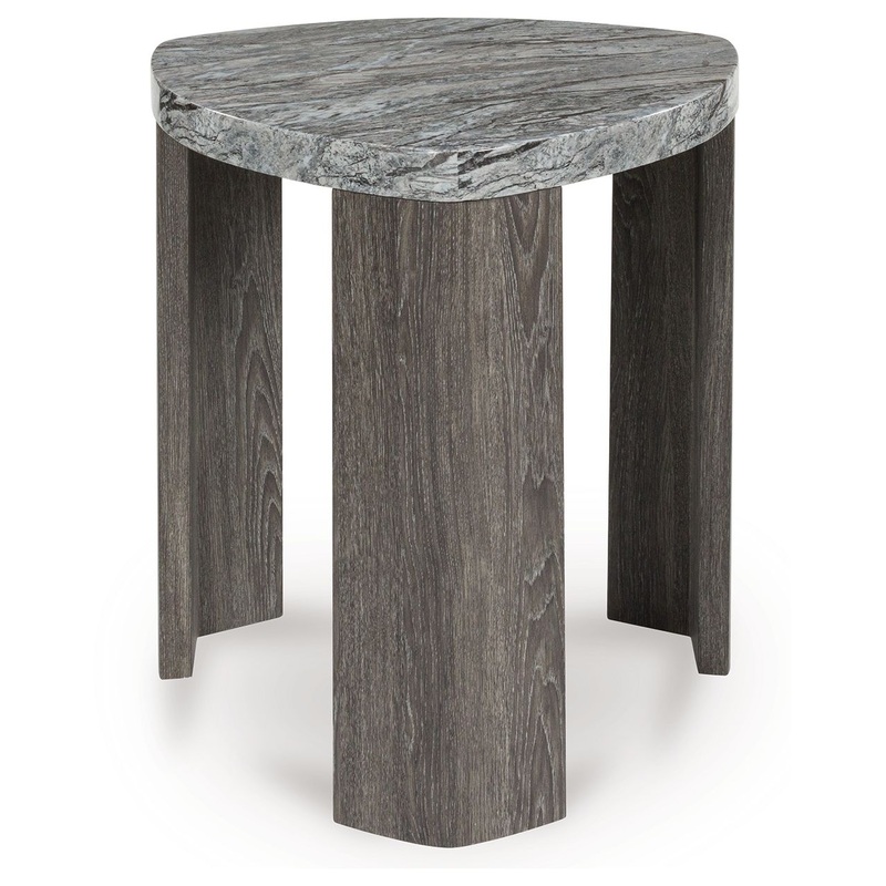 Surmour – Gray / Brown – Triangle End Table