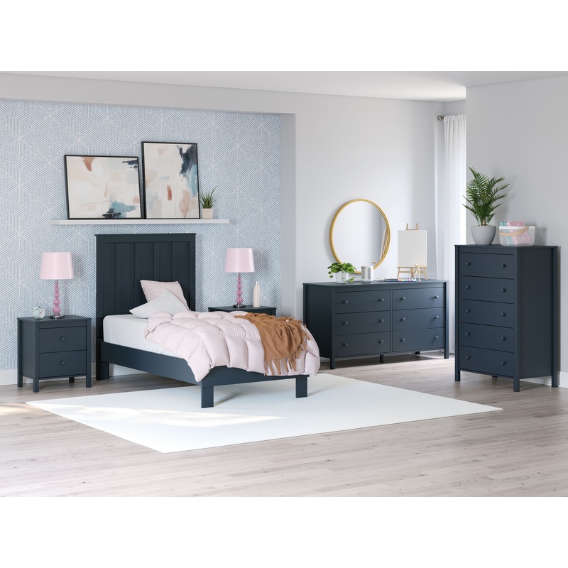 Simmenfort – Platform Bedroom Set Blue