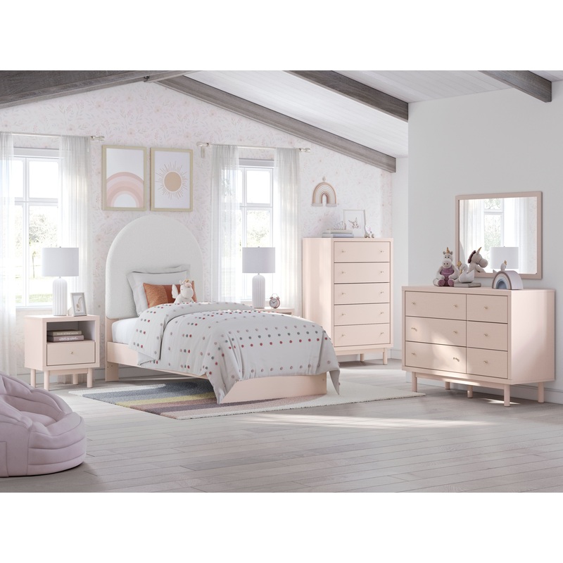 Wistenpine – Upholstered Panel Bedroom Set Pink