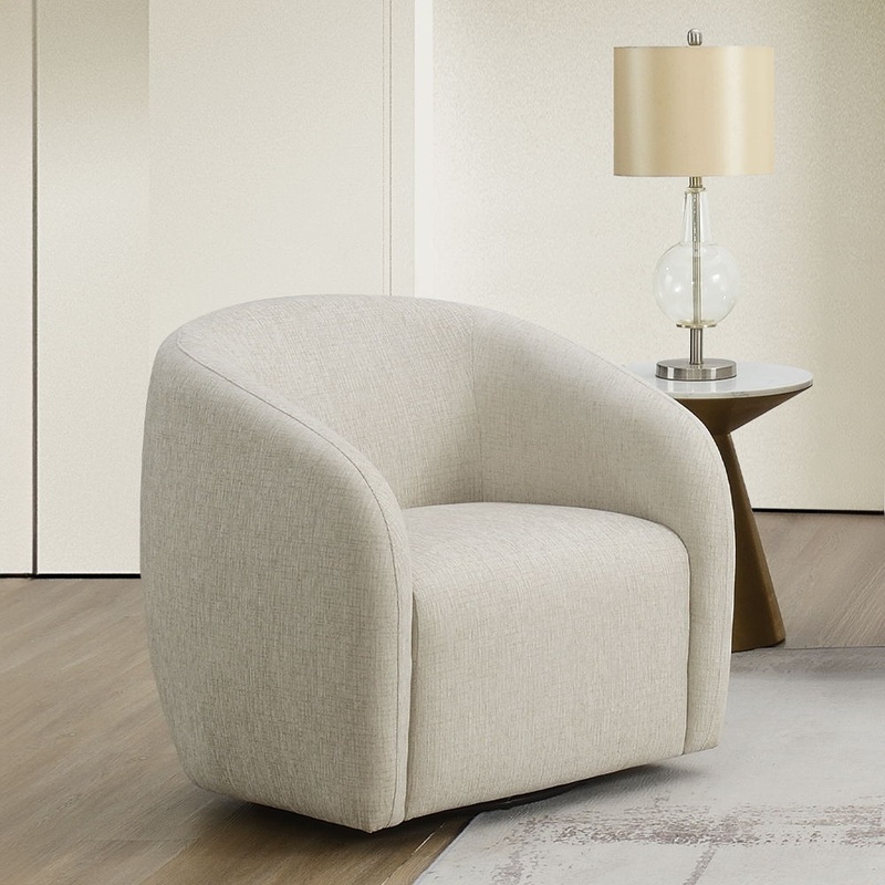 Etienne – Chair With Swivel Beige Linen