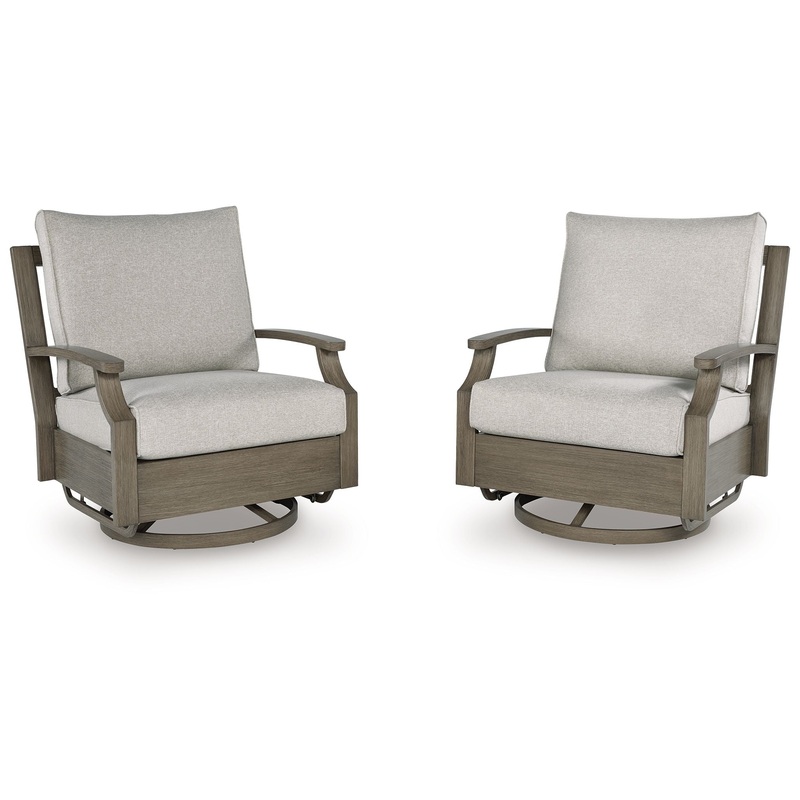 Rainier Ranch – Brown / Beige – Swivel Glider Chair With Cushion