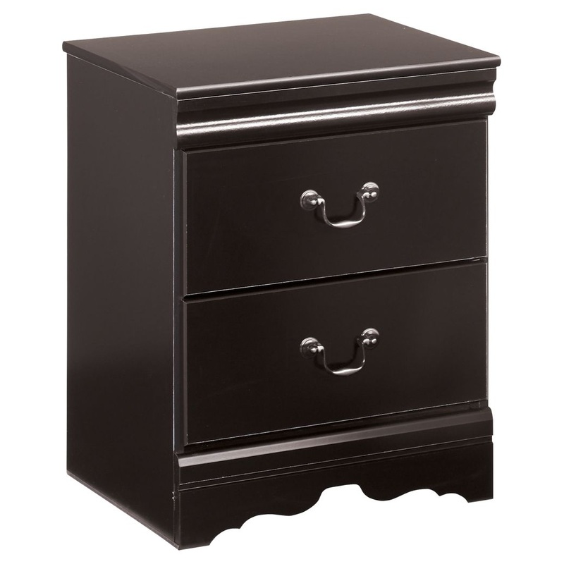 Huey – Black – Two Drawer Night Stand