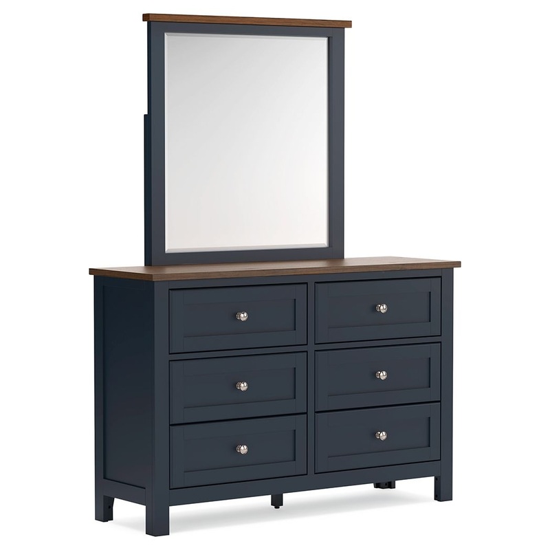 Landocken – Brown / Blue – Dresser and Mirror