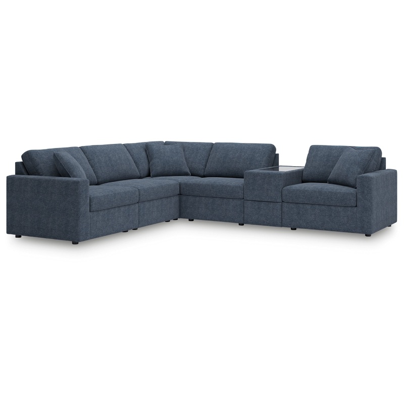 Modmax – Ink – 6-Piece Sectional With Storage Console – Fabric