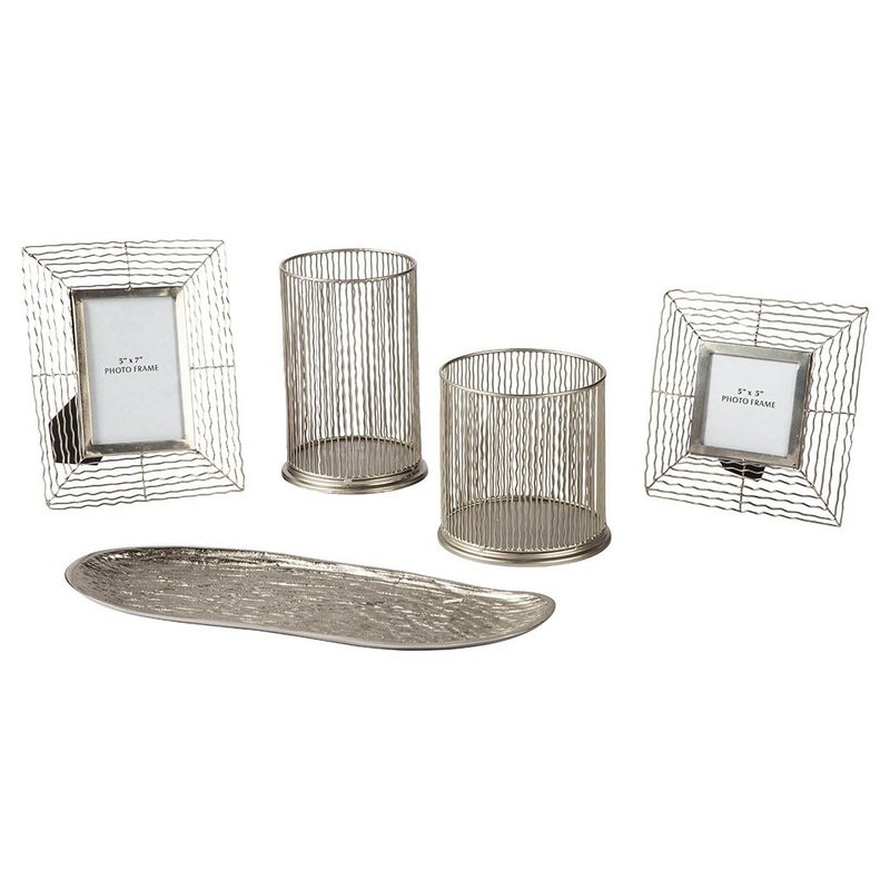 Dympna – Silver Finish – Accessory Set (Set of 5)