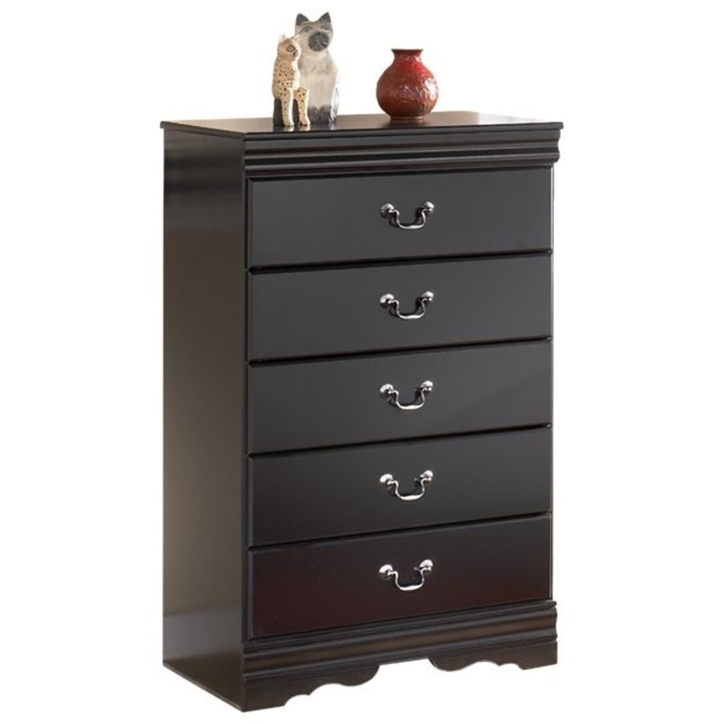 Huey – Black – Five Drawer Chest