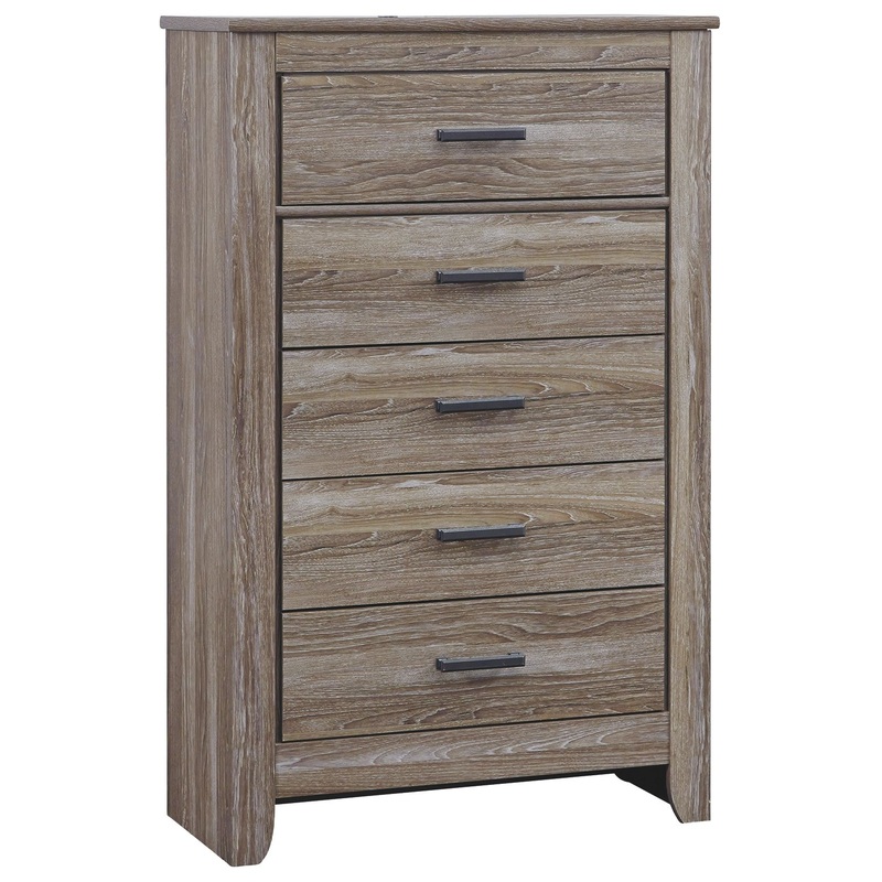 Zelen – Warm Gray – Five Drawer Chest