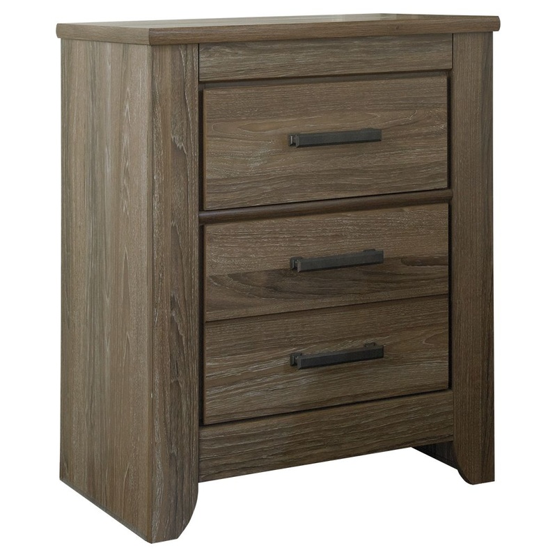 Zelen – Warm Gray – Two Drawer Night Stand