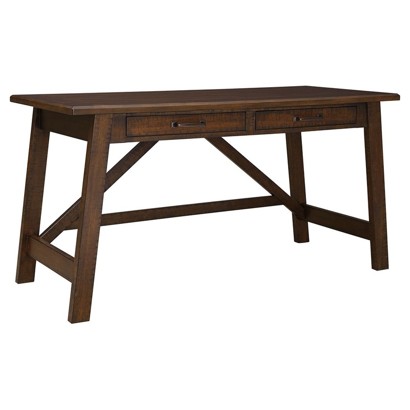 Baldridge – Rustic Brown – Home Office Large Leg Desk