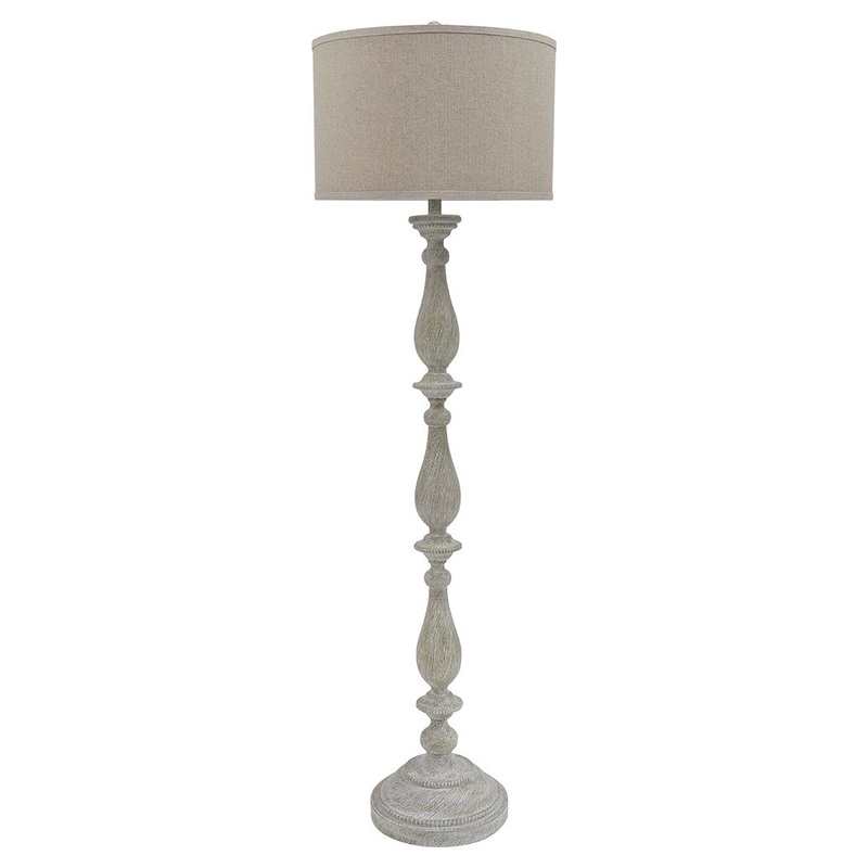 Bernadate – Whitewash – Poly Floor Lamp