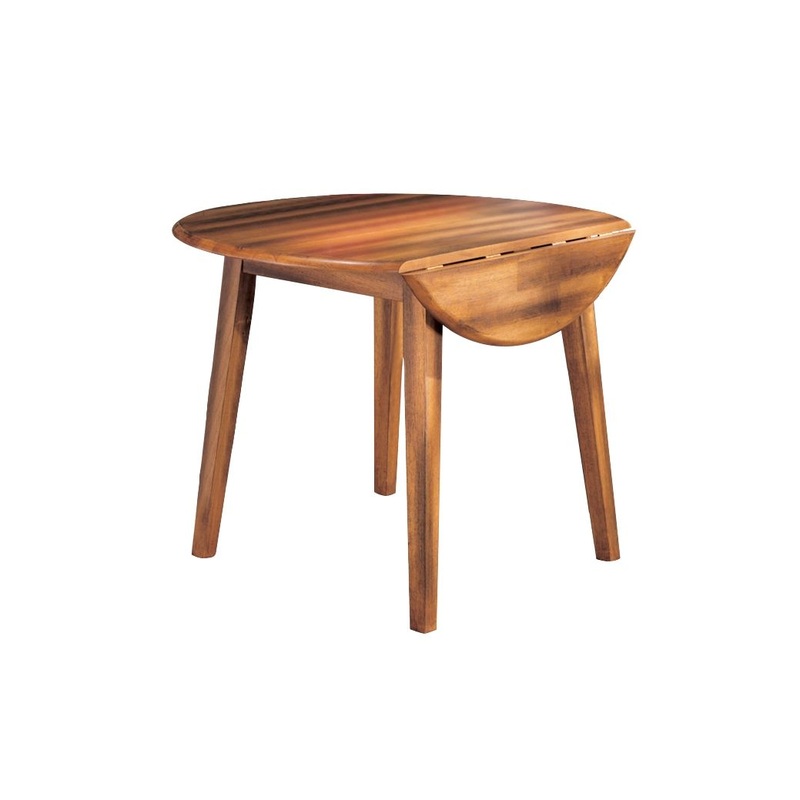 Berringer – Rustic Brown – Round DRM Drop Leaf Table