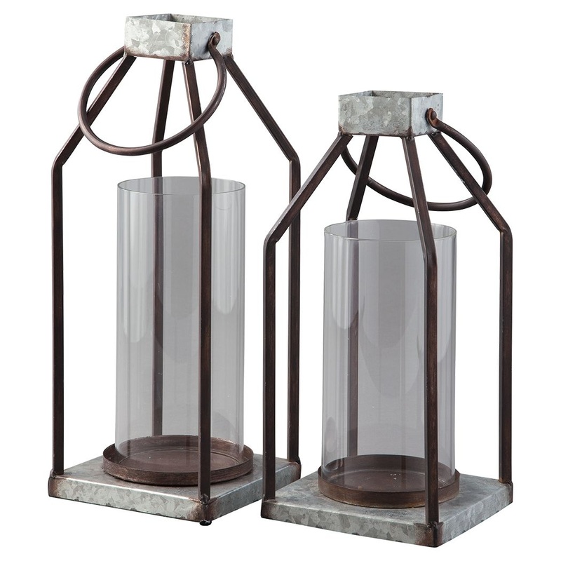 Diedrick – Gray / Black – Lantern Set (Set of 2)