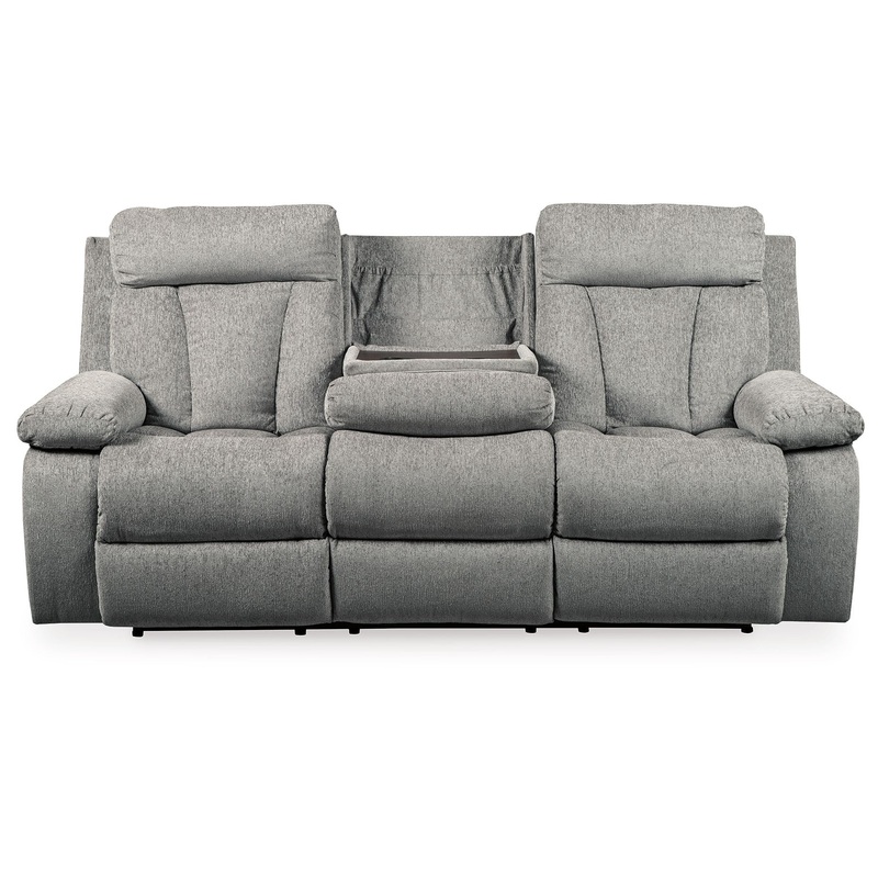 Mitchiner – Fog – REC Sofa w/Drop Down Table