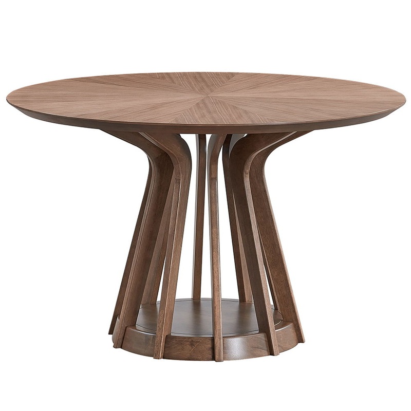 Seda – Round Dining Table – Walnut Finish