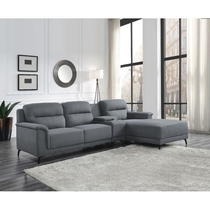 Walcher – Sectional Sofa – Gray Linen