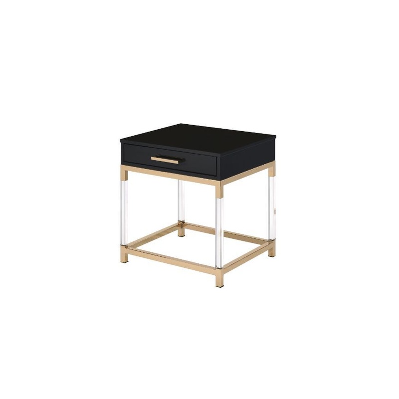 Adiel – End Table – Black & Gold Finish