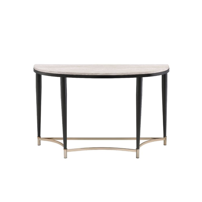 Ayser – Accent Table – White Washed & Black