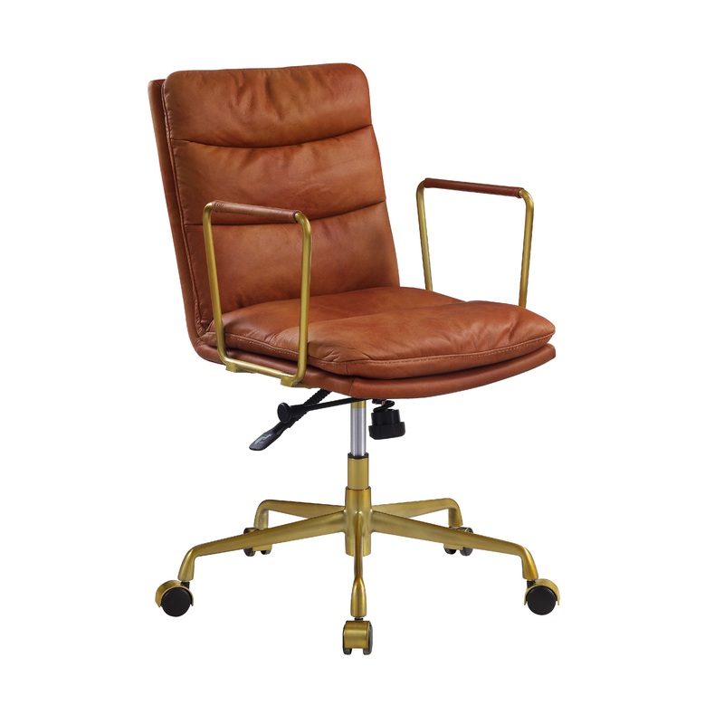 Dudley – Executive Office Chair – Rust Top Grain Leather