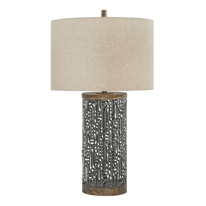 Dayo – Gray / Gold Finish – Metal Table Lamp
