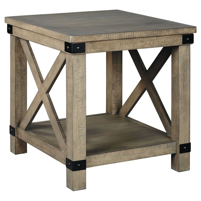 Aldwin – Gray – Rectangular End Table – Crossbuck Styling