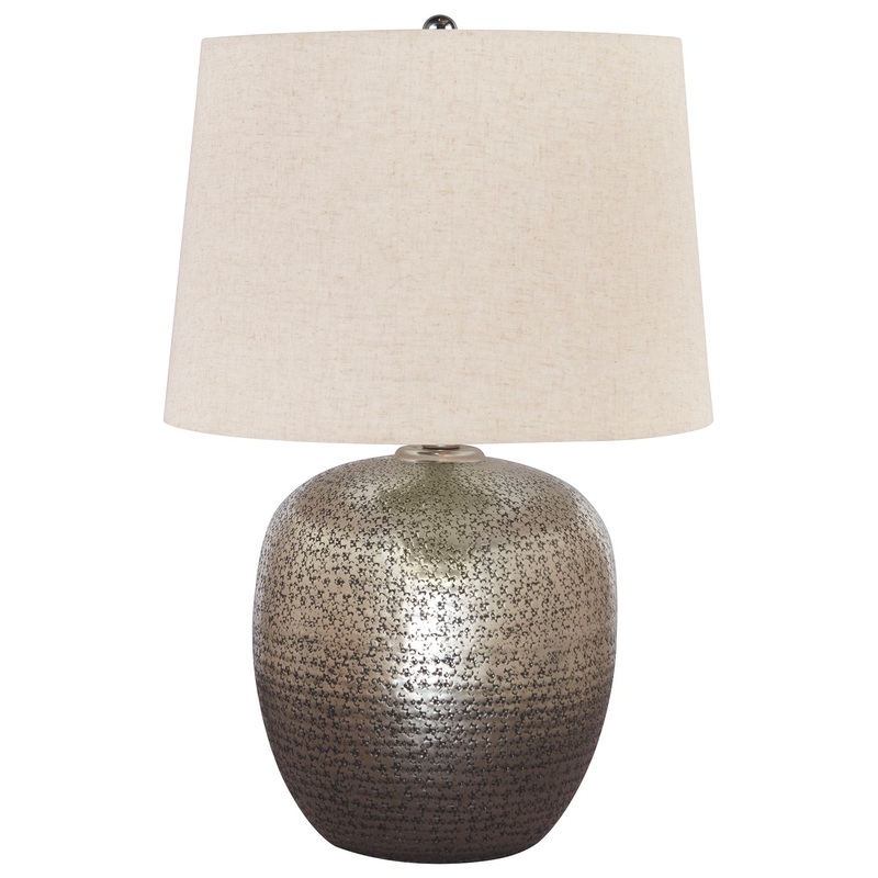 Magalie – Antique Silver Finish – Metal Table Lamp