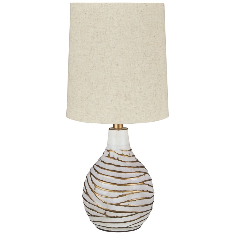 Aleela – White / Gold Finish – Metal Table Lamp