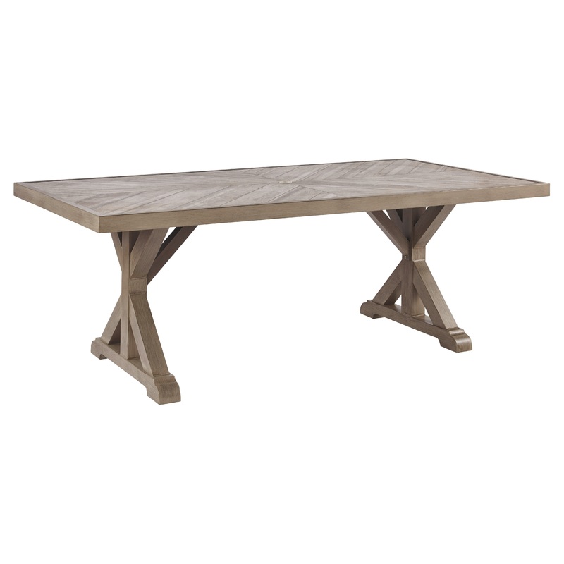 Beachcroft – Rect Dining Table W/Umb Opt Beige