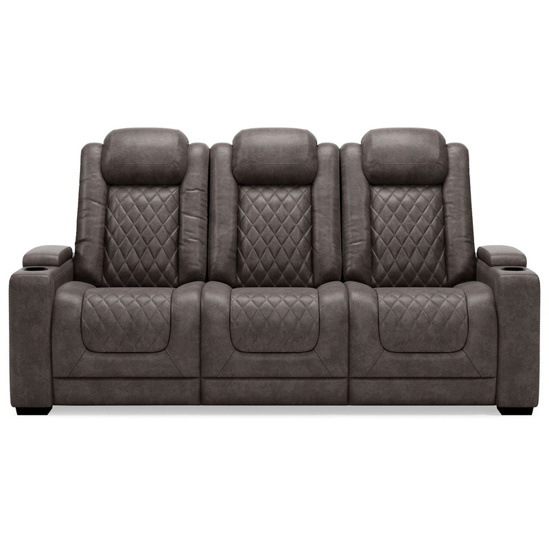 HyllMont – Gray – PWR REC Sofa with ADJ Headrest