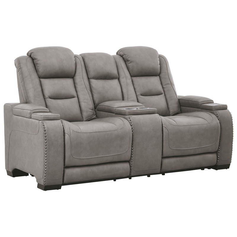 The Man-Den – Power Reclining Loveseat Gray
